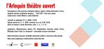 pozvánka na vernisáž výstavy plakátů l’Arlequin théâtre ouvert
