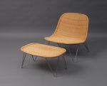IKEA proutěné křeslo s podnožkou, Hjältön, design James Irvine, 2001