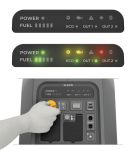 Design přenosné elektrocentrály, displej